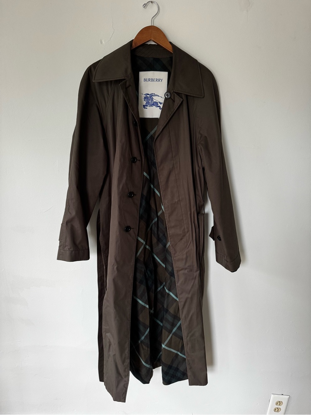 Burberry Men’s green-Brown reversible Trench Coat